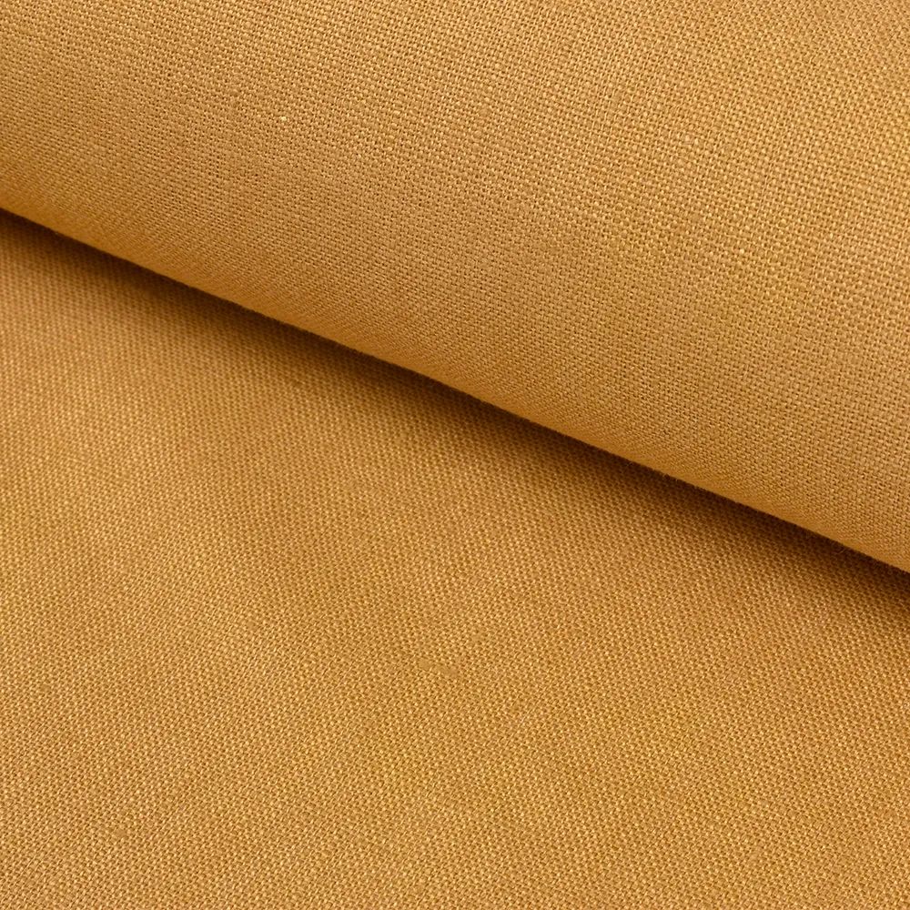 Ľanová látka horčicová 200 g/m²