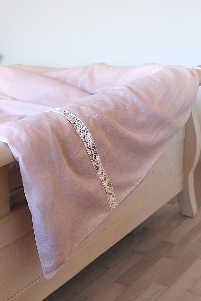 České ľanové čipkované obliečky na prikrývku a vankúš