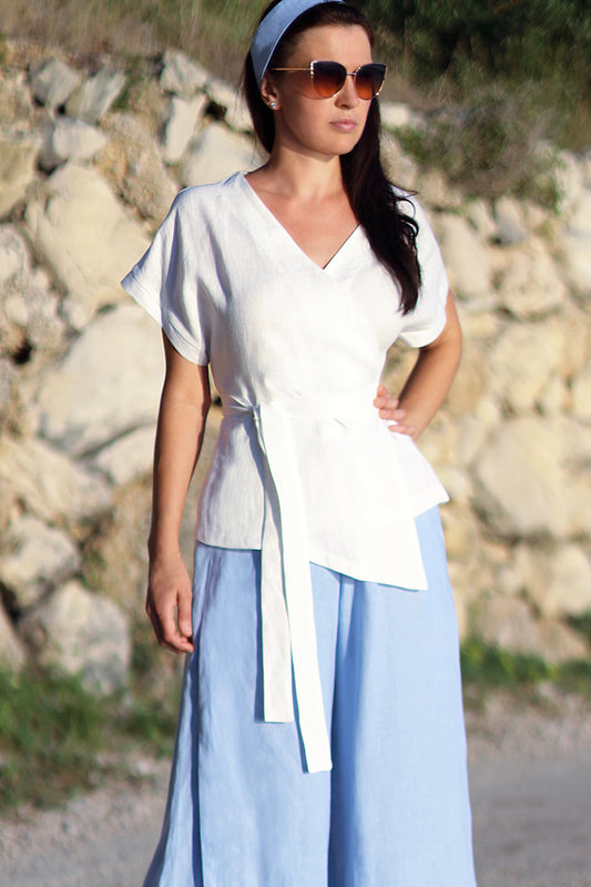 , white linen skirts 