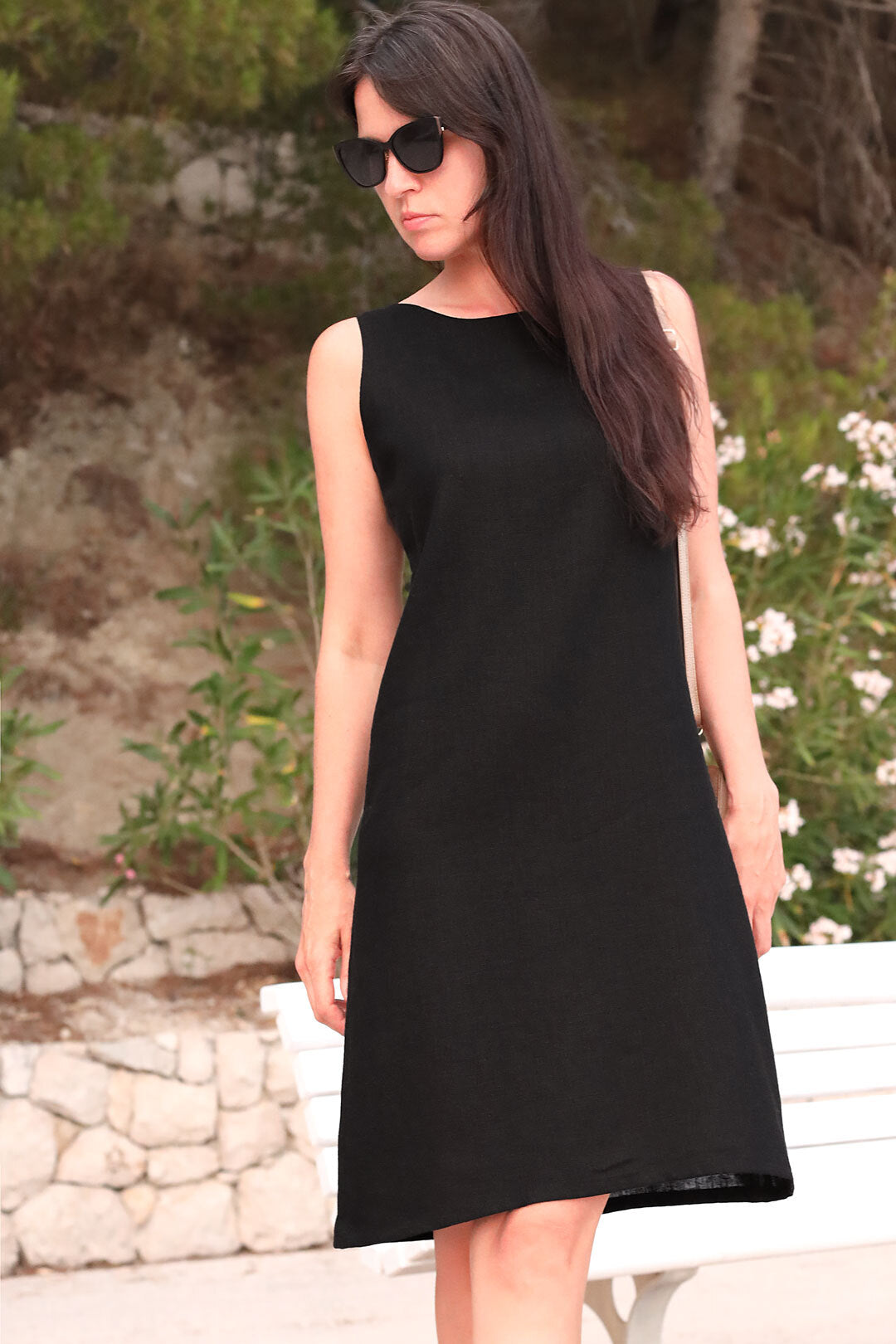 Ľanové mini šaty českej výroby