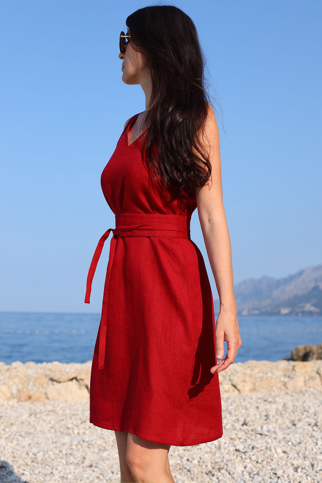 Ľanové mini šaty českej výroby