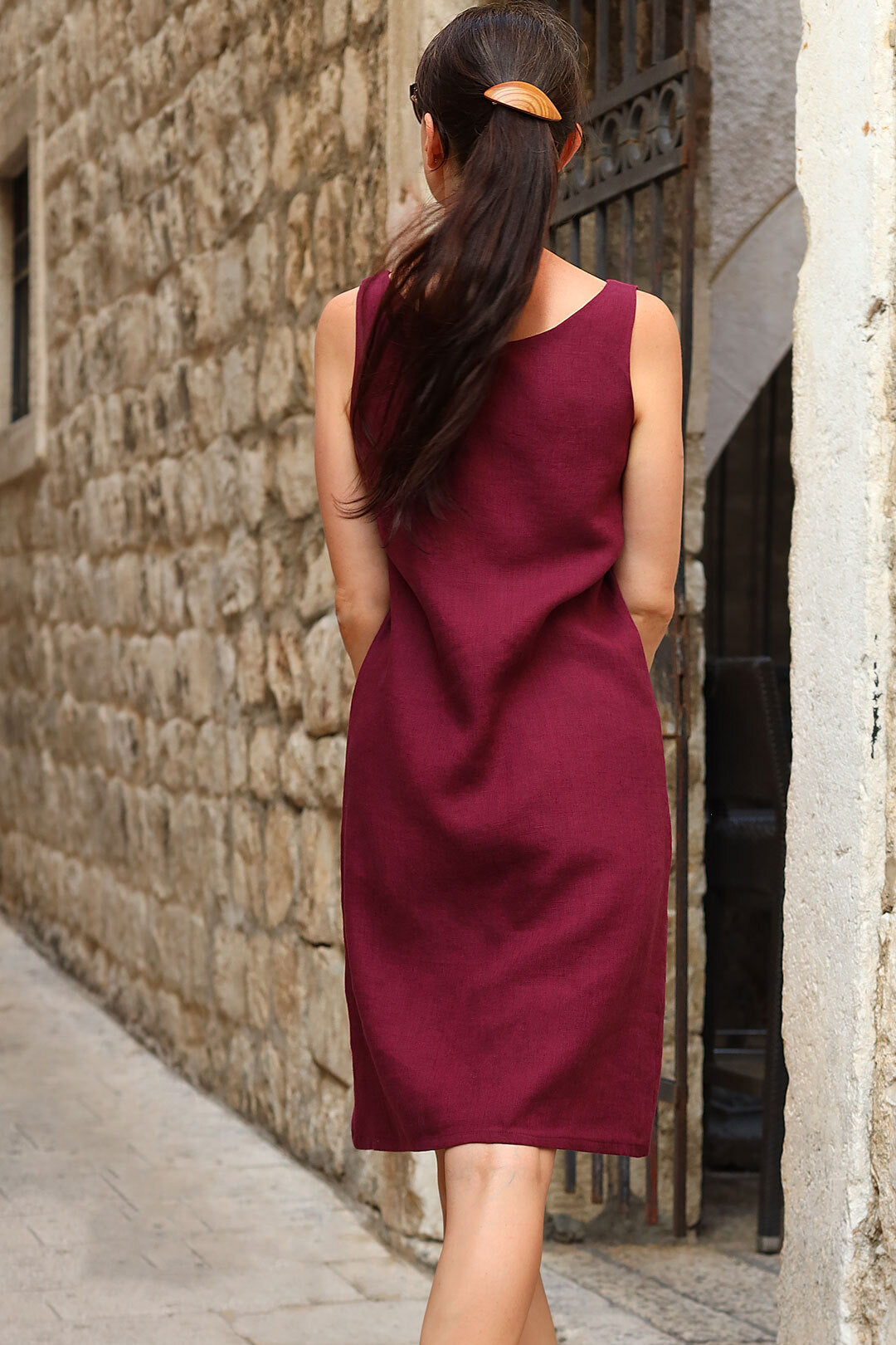 Ľanové mini šaty českej výroby