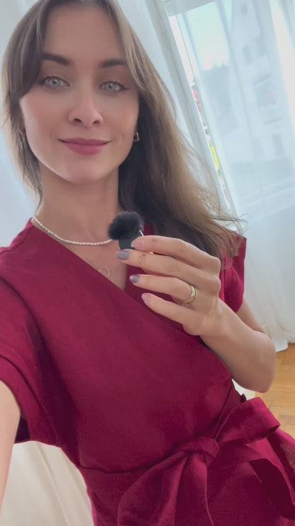 Ľanová zavinovacia blúzka s pásikom - česká výroba