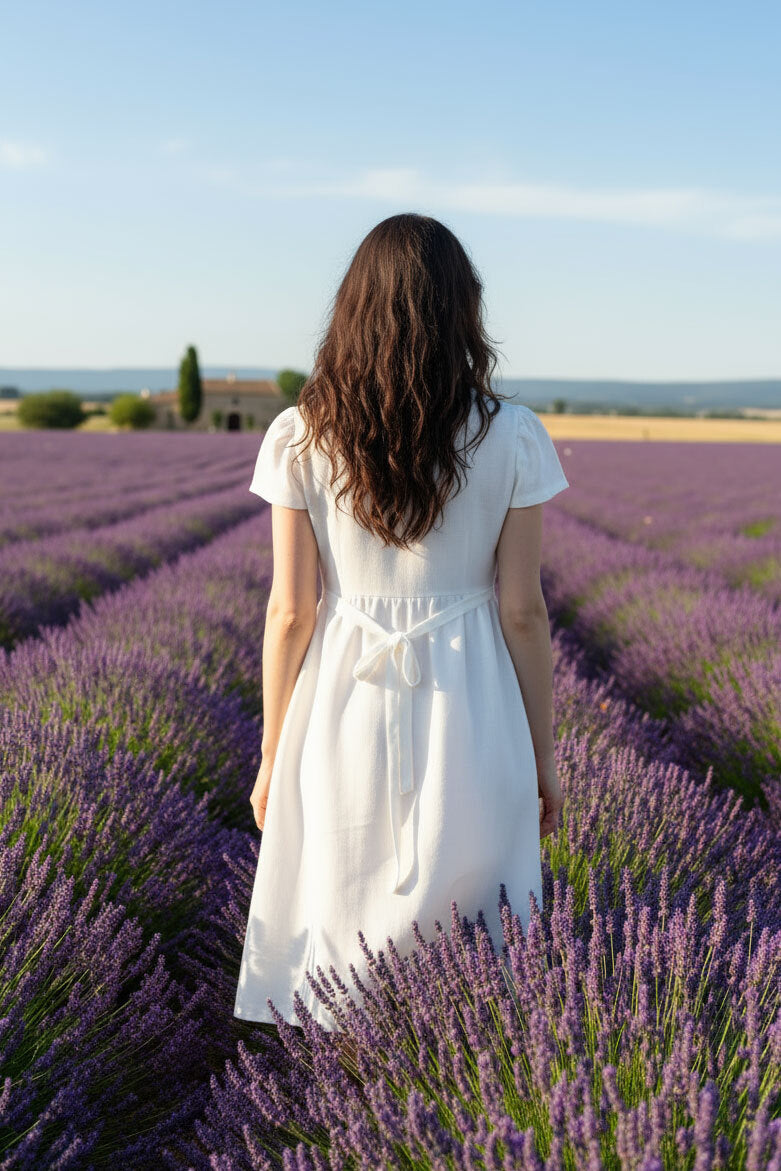 Prepínacie ľanové šaty Lotika českej výroby