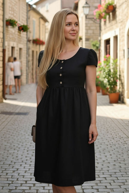 Prepínacie ľanové šaty Lotika českej výroby