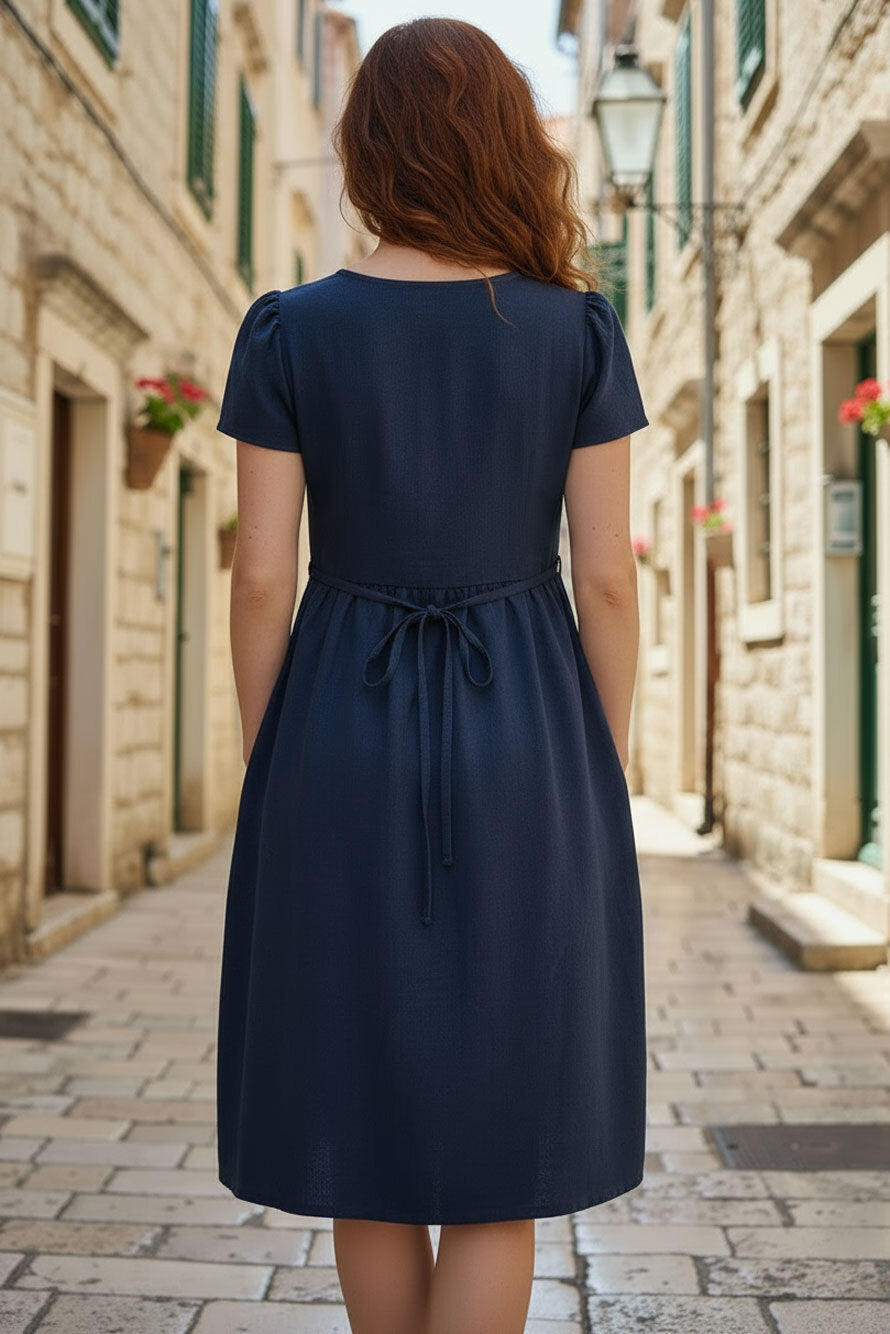 Prepínacie ľanové šaty Lotika českej výroby