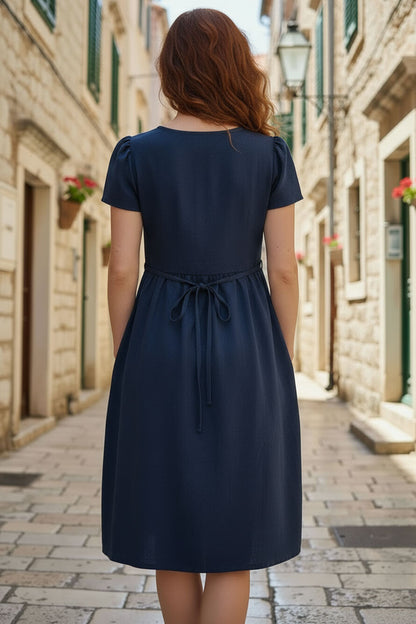 Prepínacie ľanové šaty Lotika českej výroby