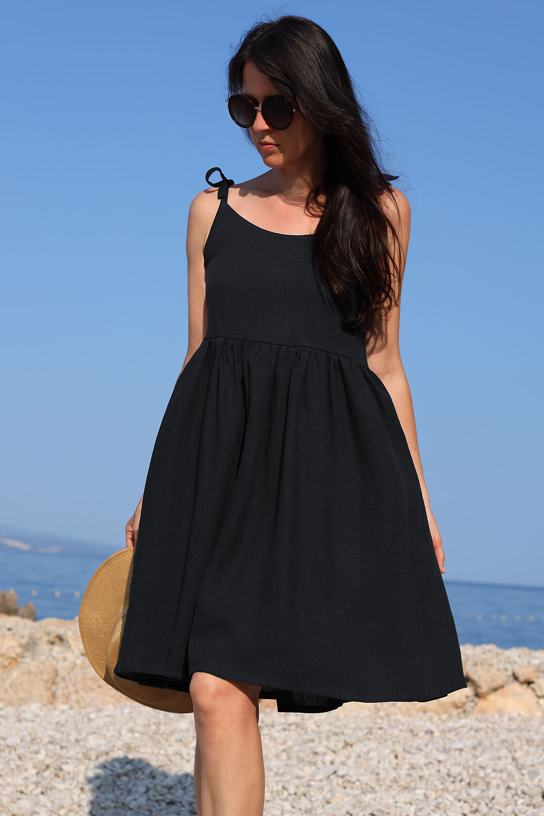 Romantické ľanové české šaty Lotika