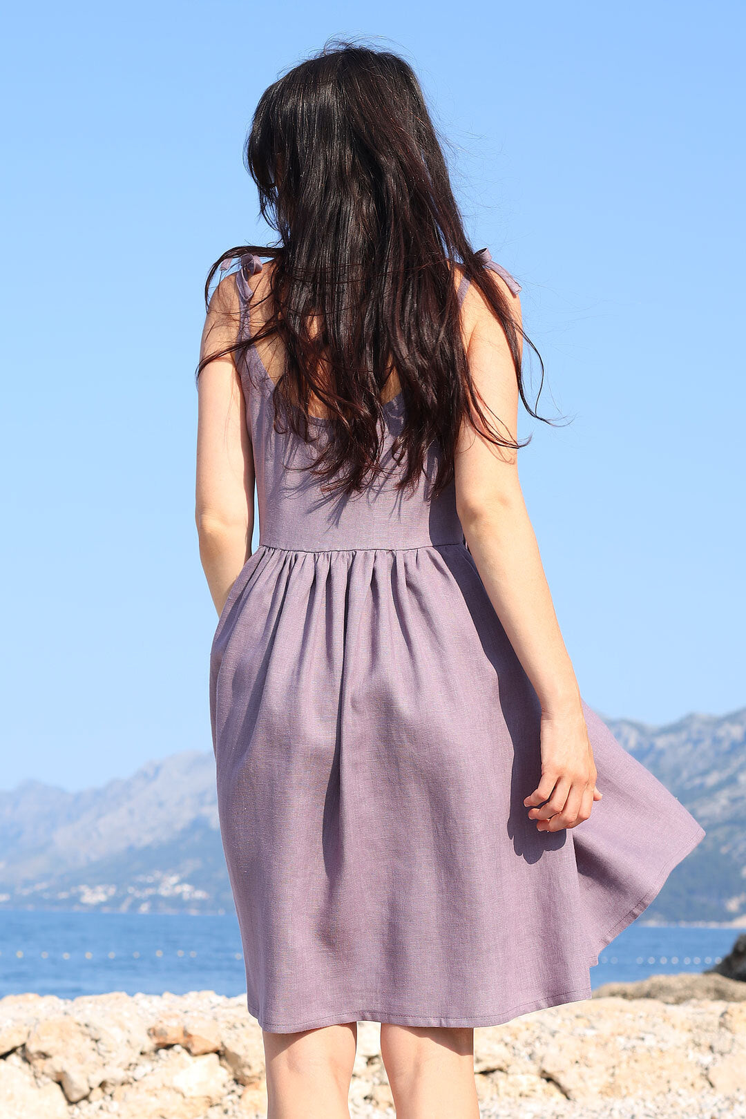 Romantické ľanové české šaty Lotika