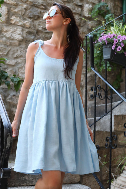 Romantické ľanové české šaty Lotika