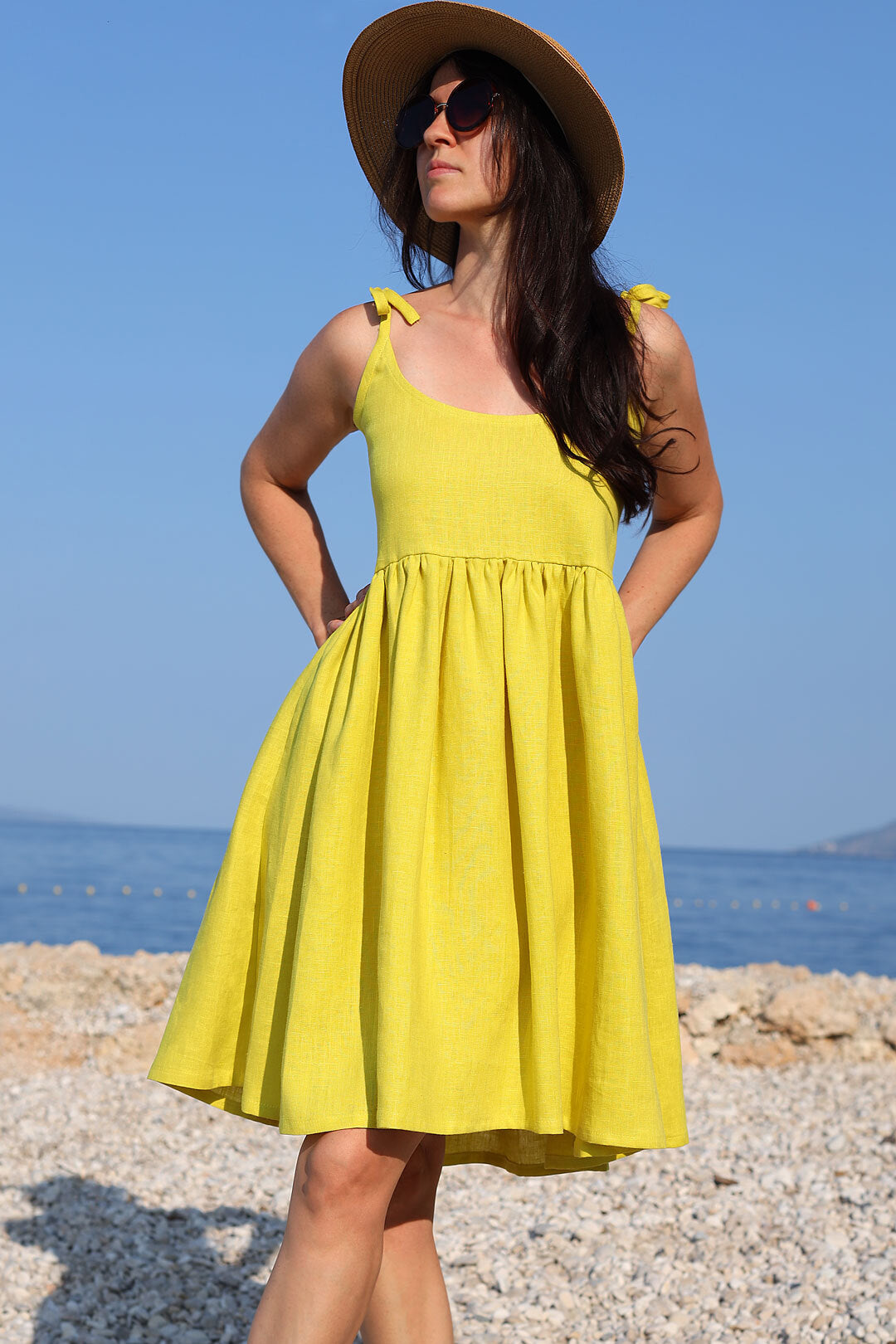 Romantické ľanové české šaty Lotika