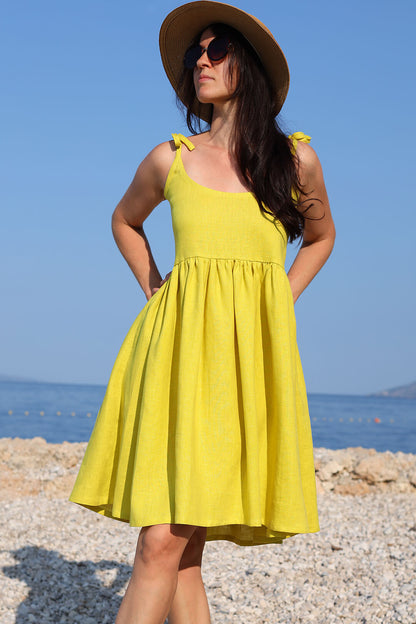 Romantické ľanové české šaty Lotika