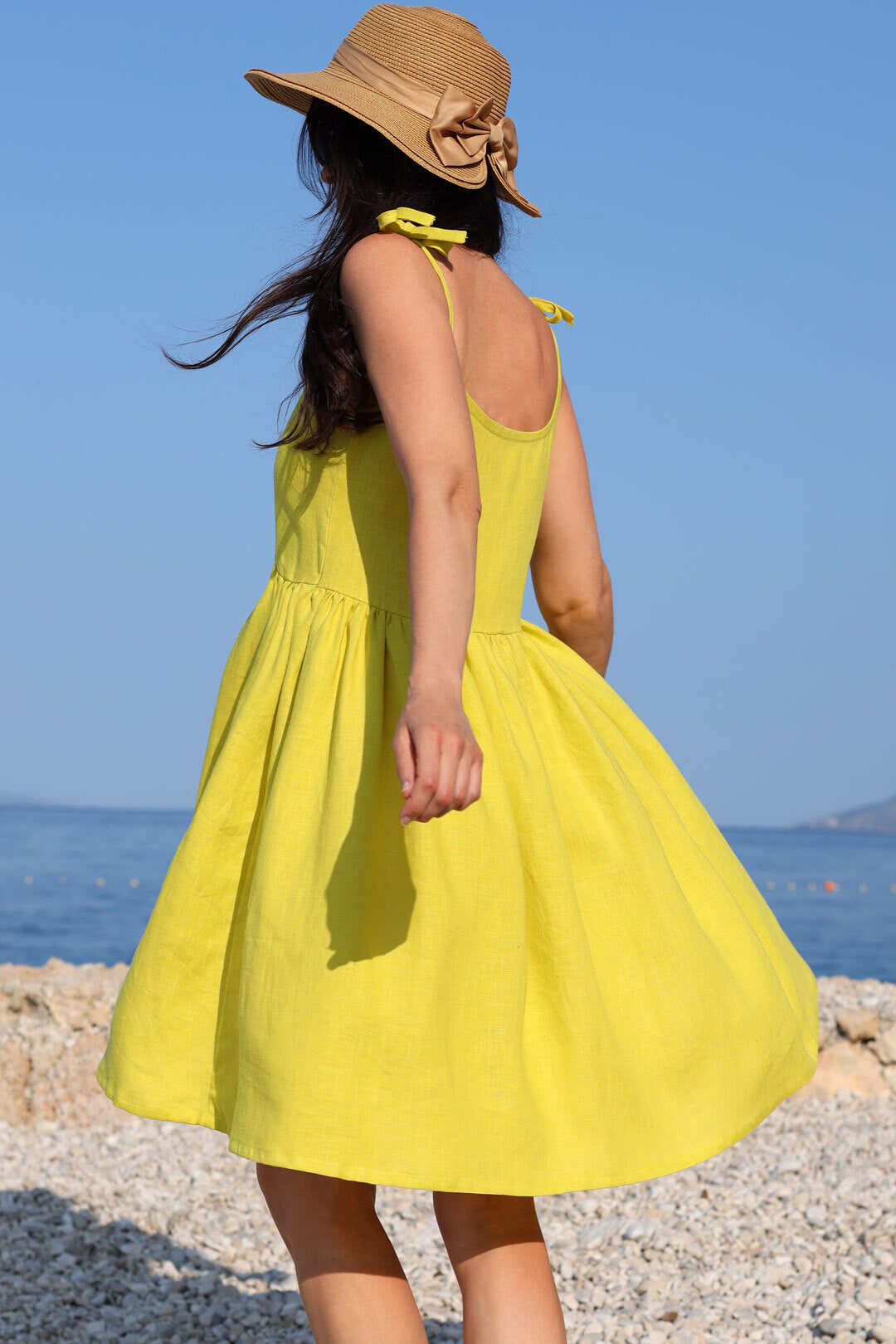 Romantické ľanové české šaty Lotika